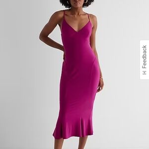NWT Express V-Neck Sleeveless Midi Slip Dress SIZE M